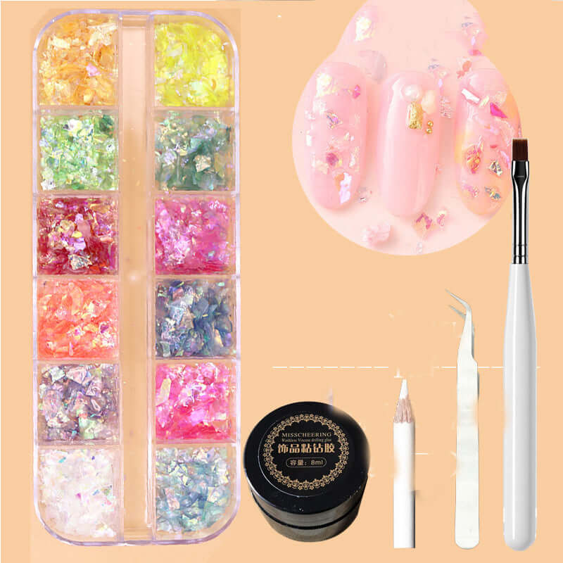 Metal Rivets & Rhinestone Nail Decor Box