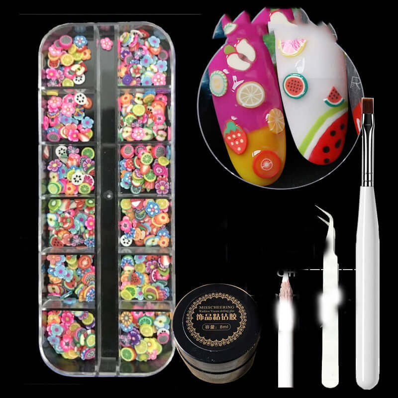 Metal Rivets & Rhinestone Nail Decor Box