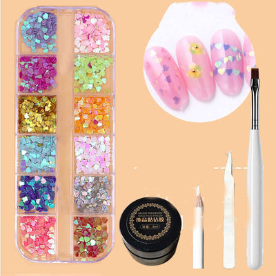 Metal Rivets & Rhinestone Nail Decor Box