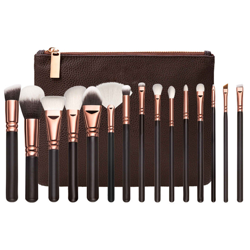 15 Makeup Brush With Bag Set