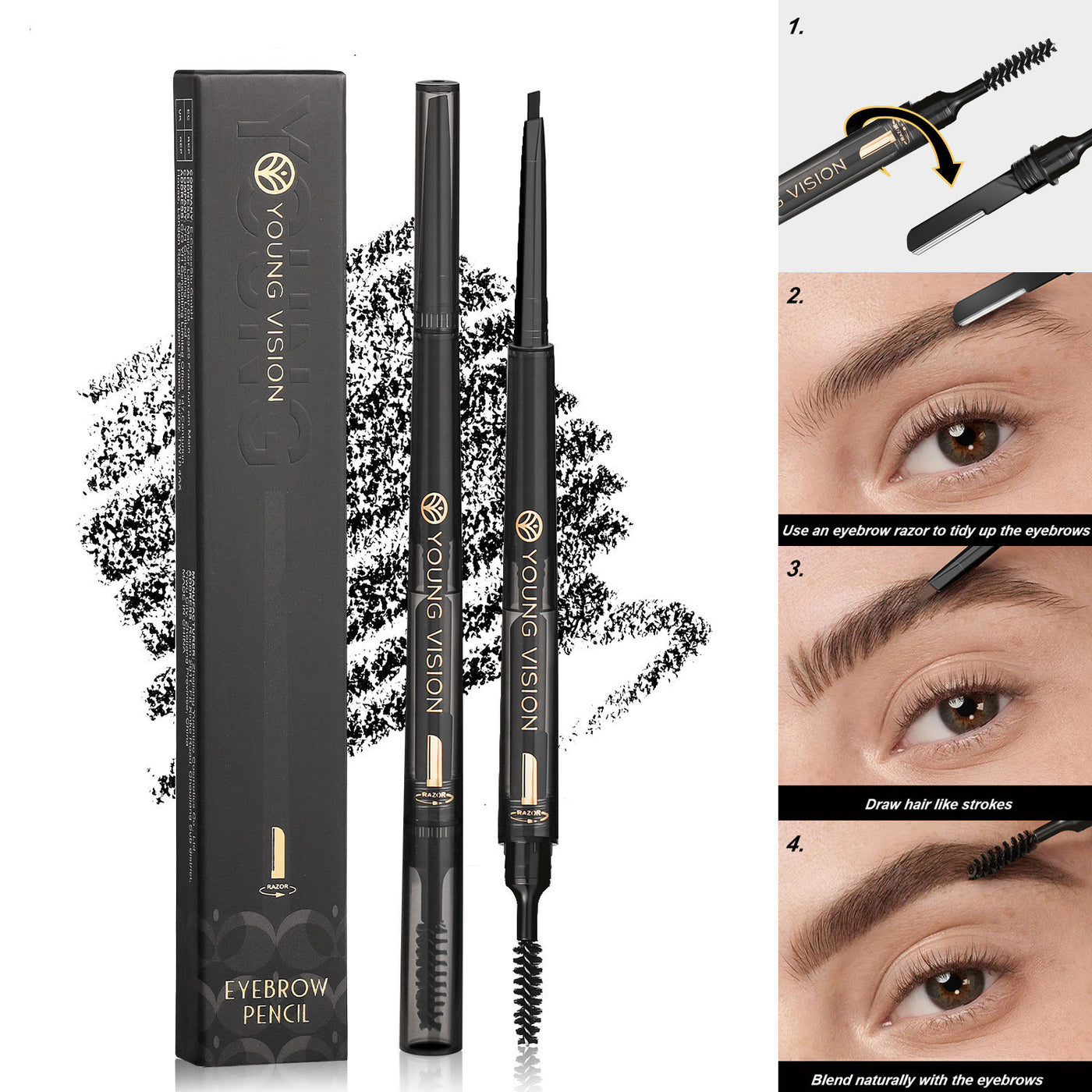 3 in 1 Waterproof Eyebrow Pencil