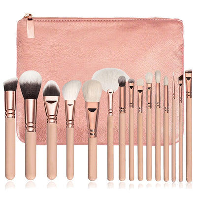 15 Makeup Brush With Bag Set