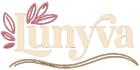 Logo of Lunyva with decorative elements on a white background